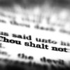 Detail closeup of New Testament Scripture quote Thou Shalt Not